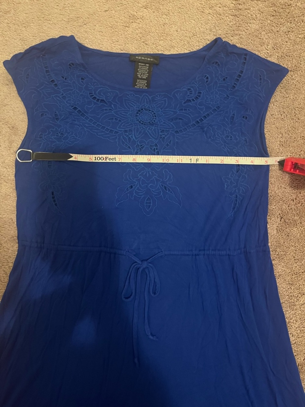 ๐ Blue Tie Front Dress with Elegant Style - Picture 8 of 9